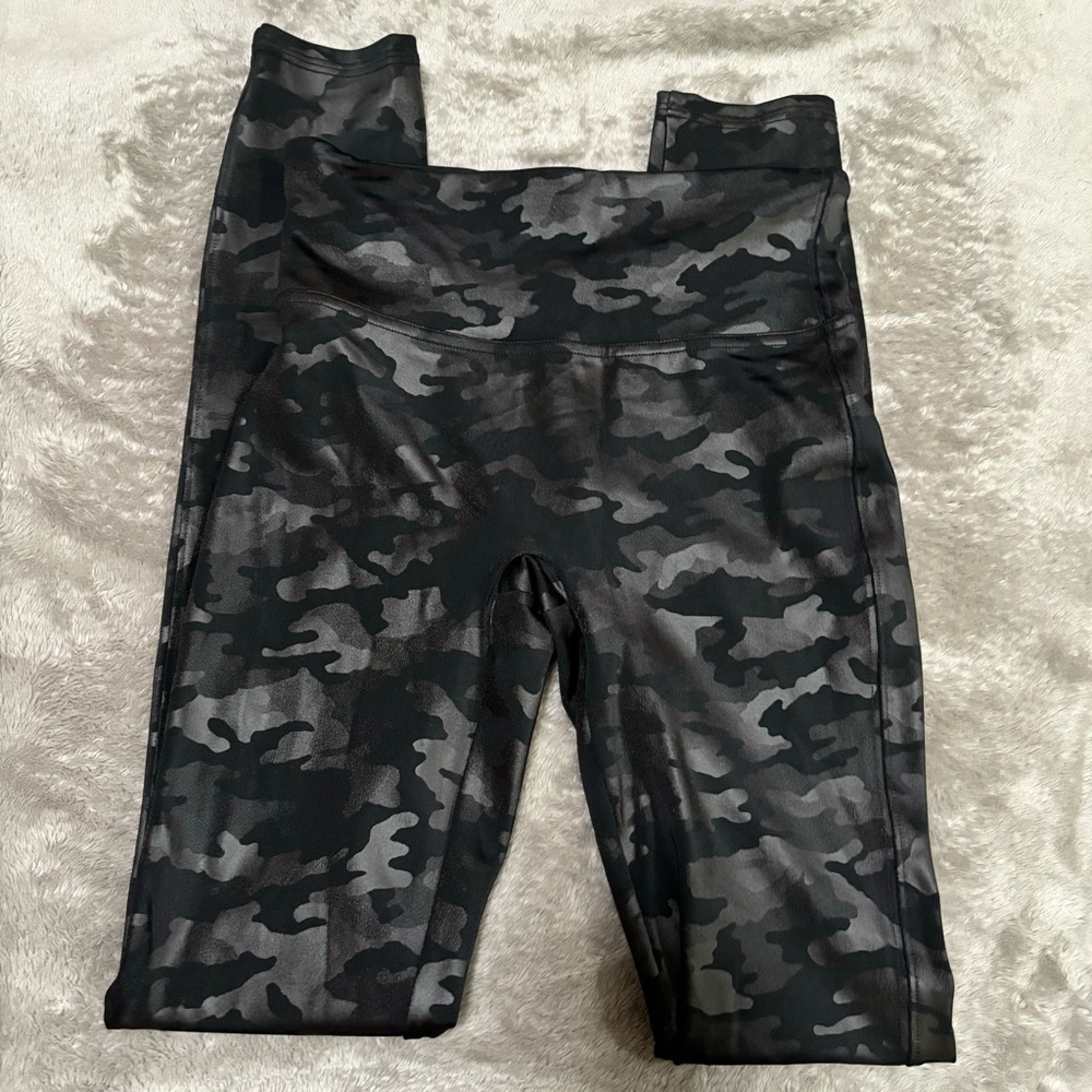 Spanx Faux Leather Camo Legging